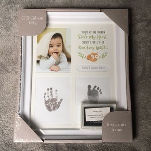 Baby first prints fox photo frame with ink